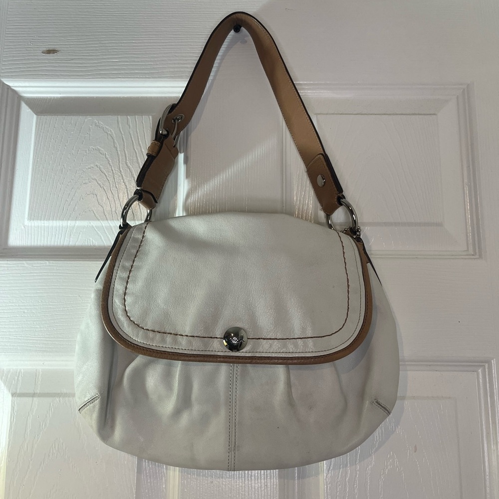 Vintage white coach purse belt strap